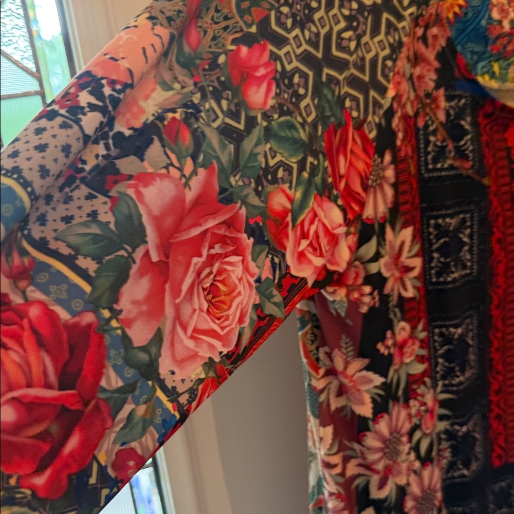 Johnny Was Blue Multi Floral Long Sleeve Dress - Picture 5 of 7